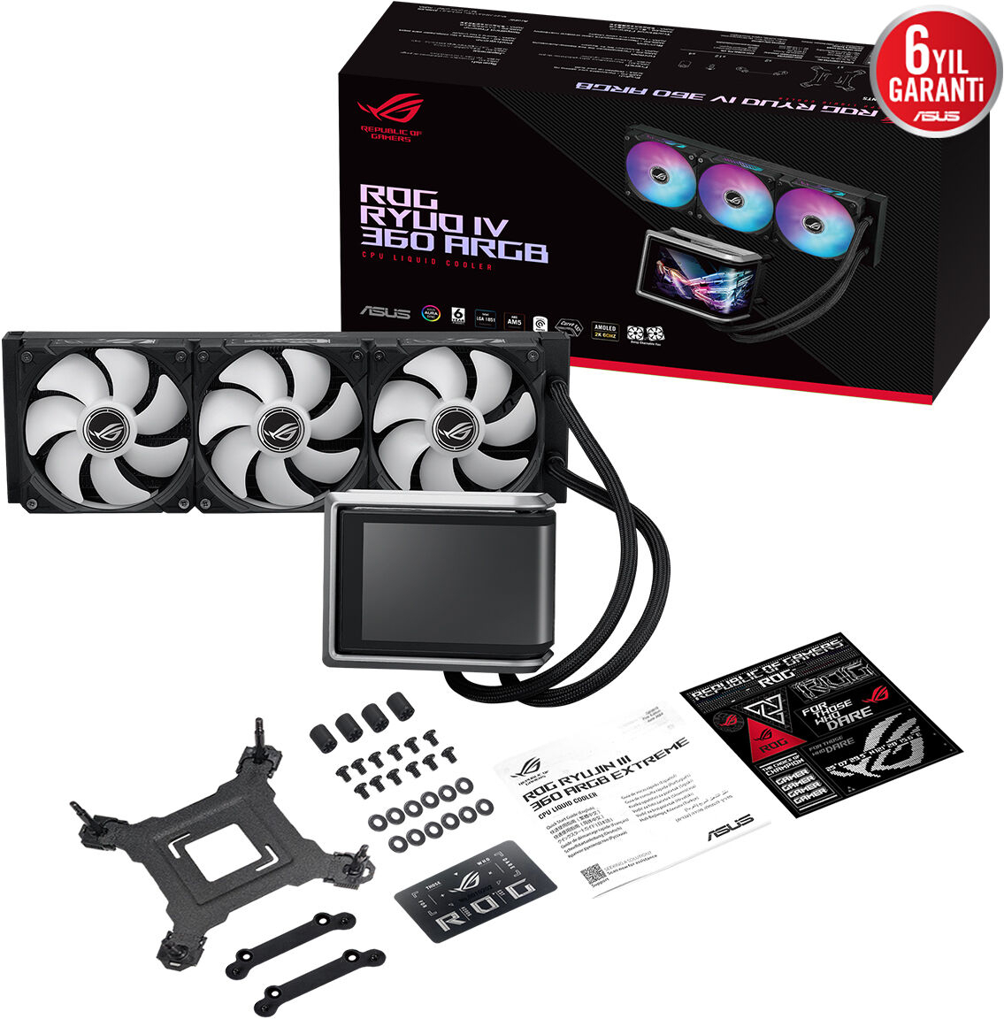 ASUS ROG RYUO IV 360 ARGB 360mm Siyah İşlemci Sıvı Soğutucu (90RC01N1-B0EAY0)