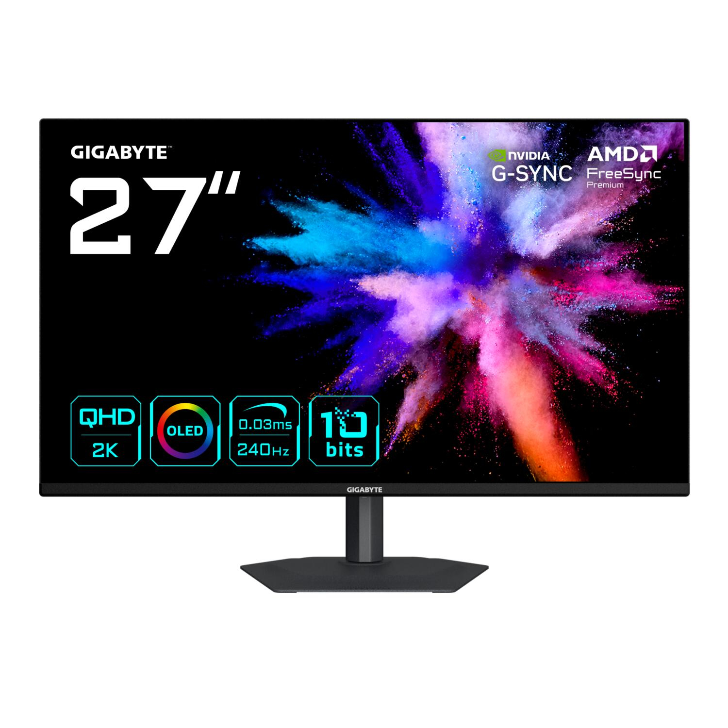 GIGABYTE GO27Q24A 27″ 240Hz 0.03ms 2K Adaptive-Sync HDR10 QHD QD-OLED Pivot Gaming (Oyuncu) Monitör