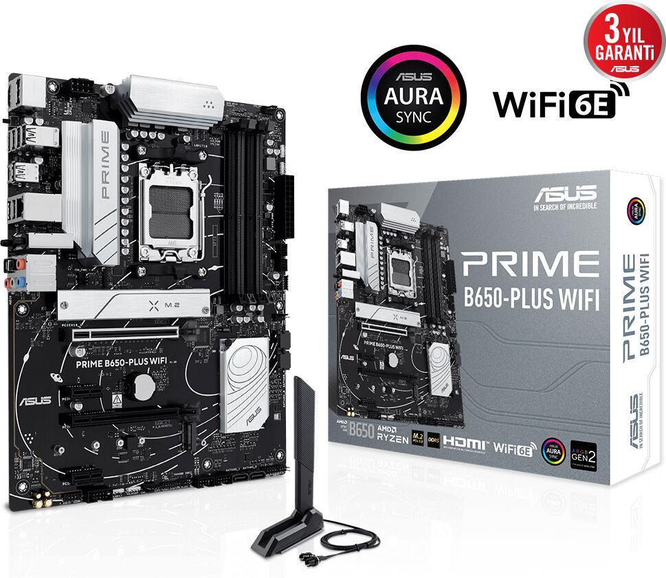 ASUS Prime B650-Plus Gaming WIFI AMD B650 Soket AM5 DDR5 7600(OC)MHz ATX Gaming (Oyuncu) Anakart