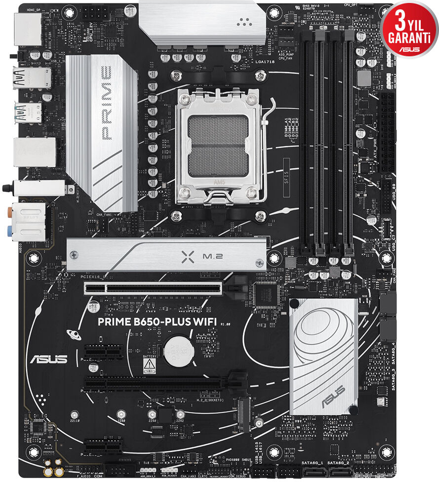 ASUS Prime B650-Plus Gaming WIFI AMD B650 Soket AM5 DDR5 7600(OC)MHz ATX Gaming (Oyuncu) Anakart