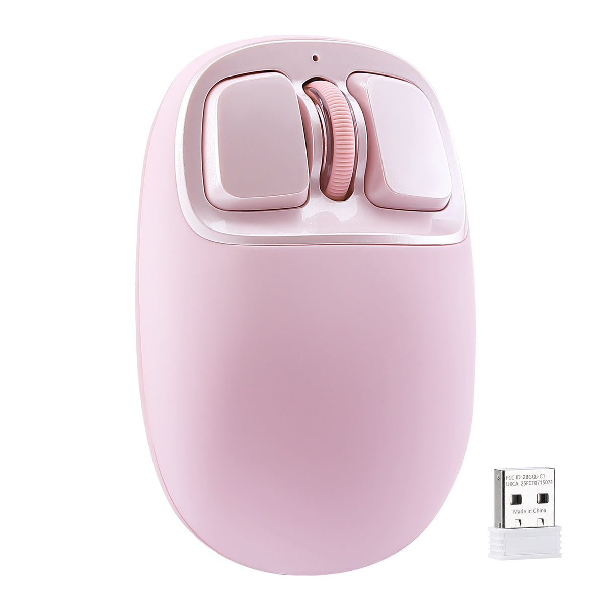 YUNZII C1 Silikon Pembe Kablosuz Mouse