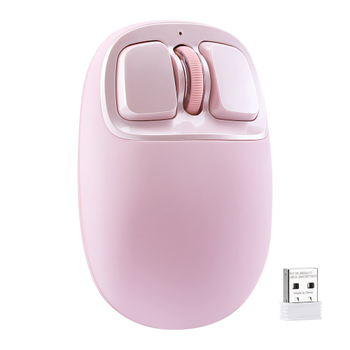 YUNZII C1 Silikon Pembe Kablosuz Mouse