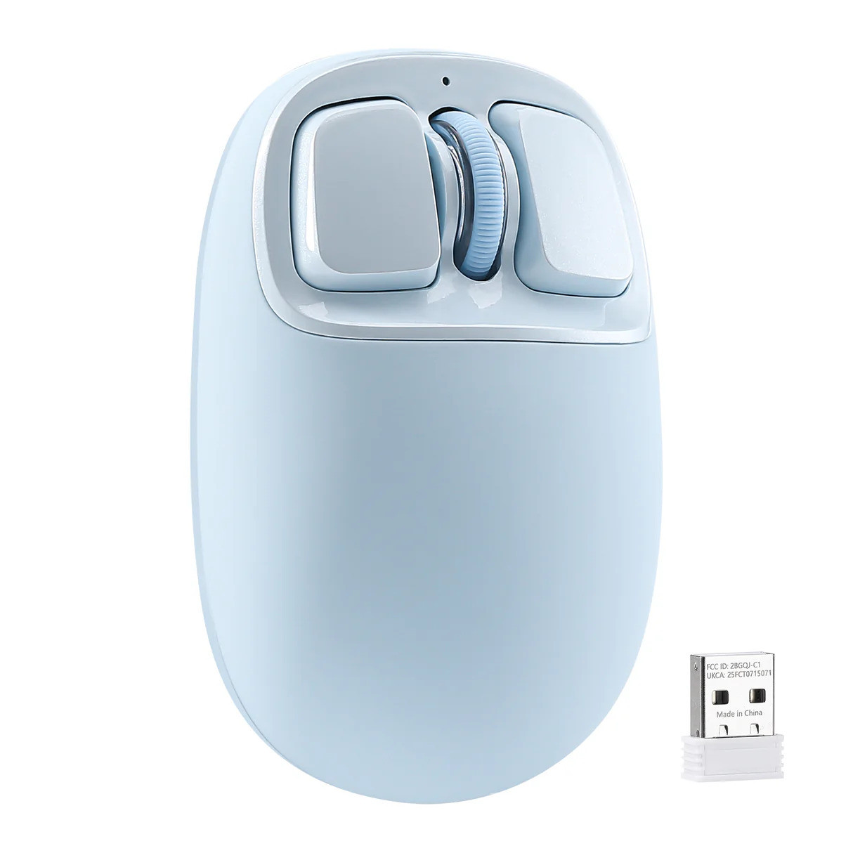 YUNZII C1 Silikon Kablosuz Mouse Mavi