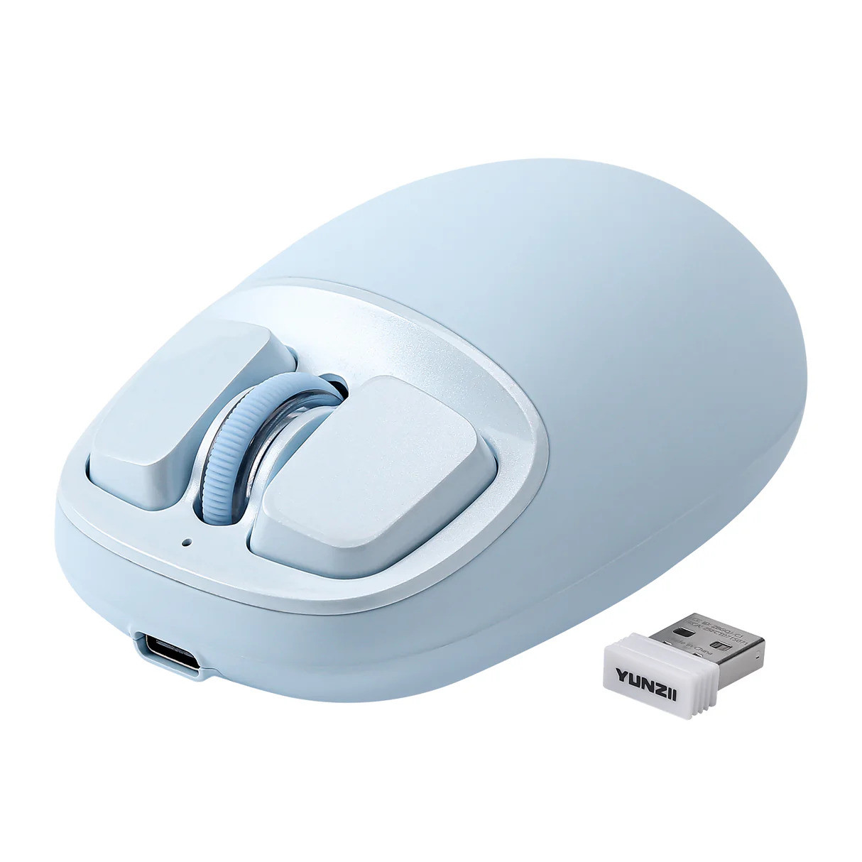 YUNZII C1 Silikon Kablosuz Mouse Mavi