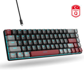 MageGee MK-BOX 68 Tuş Kablolu Mekanik Red Switch Türkçe Q Gri-Siyah Gaming Klavye