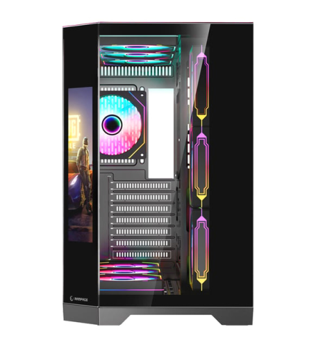Rampage NOVA 9.16″ Lcd Ekranlı Hub+Kumanda Siyah 7x12cm ARGB Pwm Fan Gaming (Oyuncu) Kasası