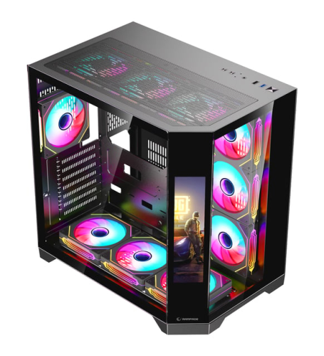 Rampage NOVA 9.16″ Lcd Ekranlı Hub+Kumanda Siyah 7x12cm ARGB Pwm Fan Gaming (Oyuncu) Kasası
