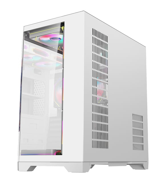 Rampage NOVA 9.16″ Lcd Ekranlı Hub+Kumanda Beyaz 7x12cm ARGB Pwm Fan Gaming (Oyuncu) Kasası