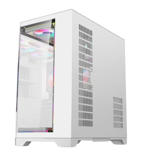Rampage NOVA 9.16″ Lcd Ekranlı Hub+Kumanda Beyaz 7x12cm ARGB Pwm Fan Gaming (Oyuncu) Kasası