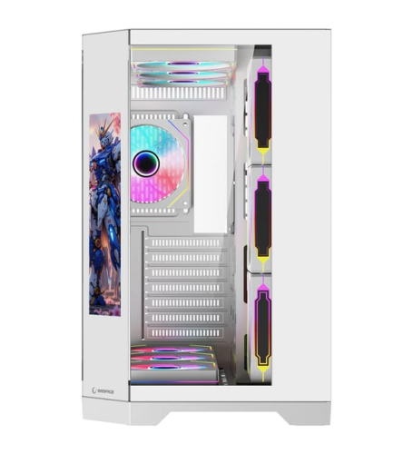 Rampage NOVA 9.16″ Lcd Ekranlı Hub+Kumanda Beyaz 7x12cm ARGB Pwm Fan Gaming (Oyuncu) Kasası