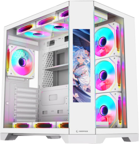 Rampage NOVA 9.16″ Lcd Ekranlı Hub+Kumanda Beyaz 7x12cm ARGB Pwm Fan Gaming (Oyuncu) Kasası