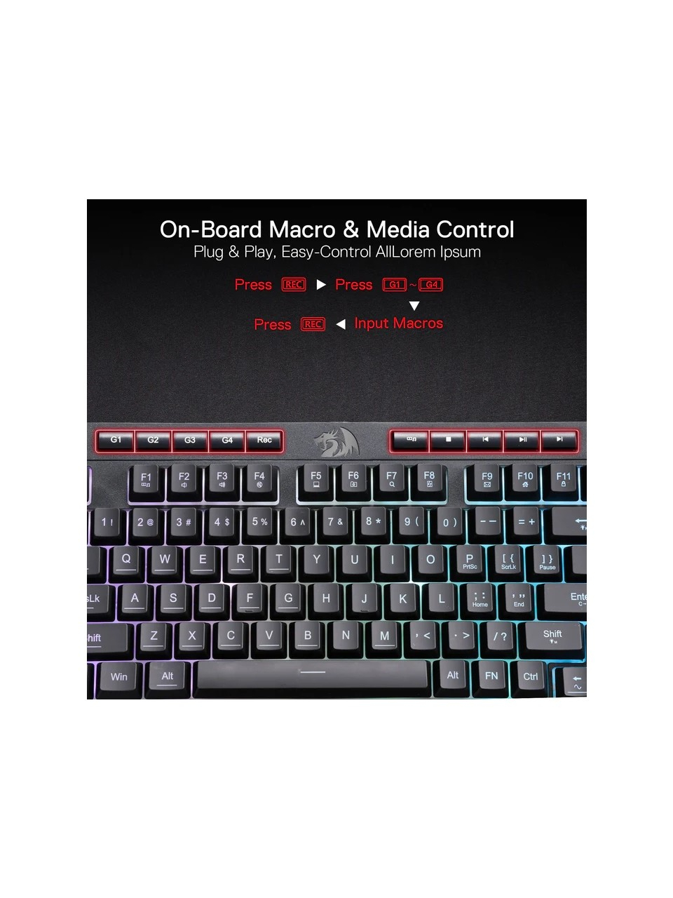 Redragon K515 Pro Shiva Rgb Kablosuz Membranlı Türkçe Oyun Klavyesi