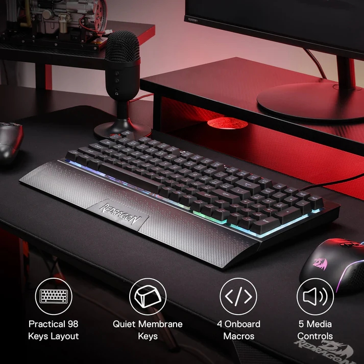 Redragon K515 Pro Shiva RGB Kablosuz Membranlı Smooth Lineer Switch Türkçe Oyuncu Klavyesi