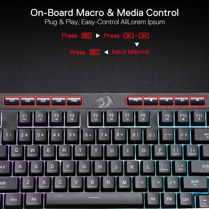 Redragon K515 Pro Shiva RGB Kablosuz Membranlı Smooth Lineer Switch Türkçe Oyuncu Klavyesi