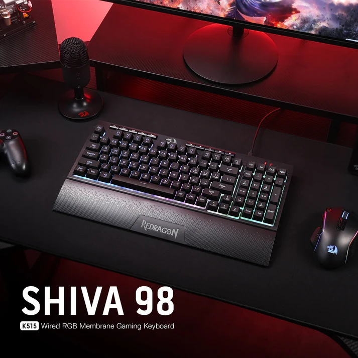 Redragon K515 Pro Shiva RGB Kablosuz Membranlı Smooth Lineer Switch Türkçe Oyuncu Klavyesi