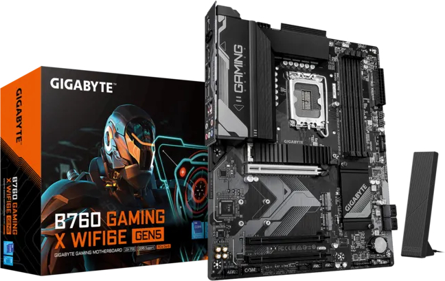 Gigabyte B760 GAMING X WIFI6E Gen5 Intel Soket 1700 DDR5 7600MHz(OC) ATX Gaming Anakart