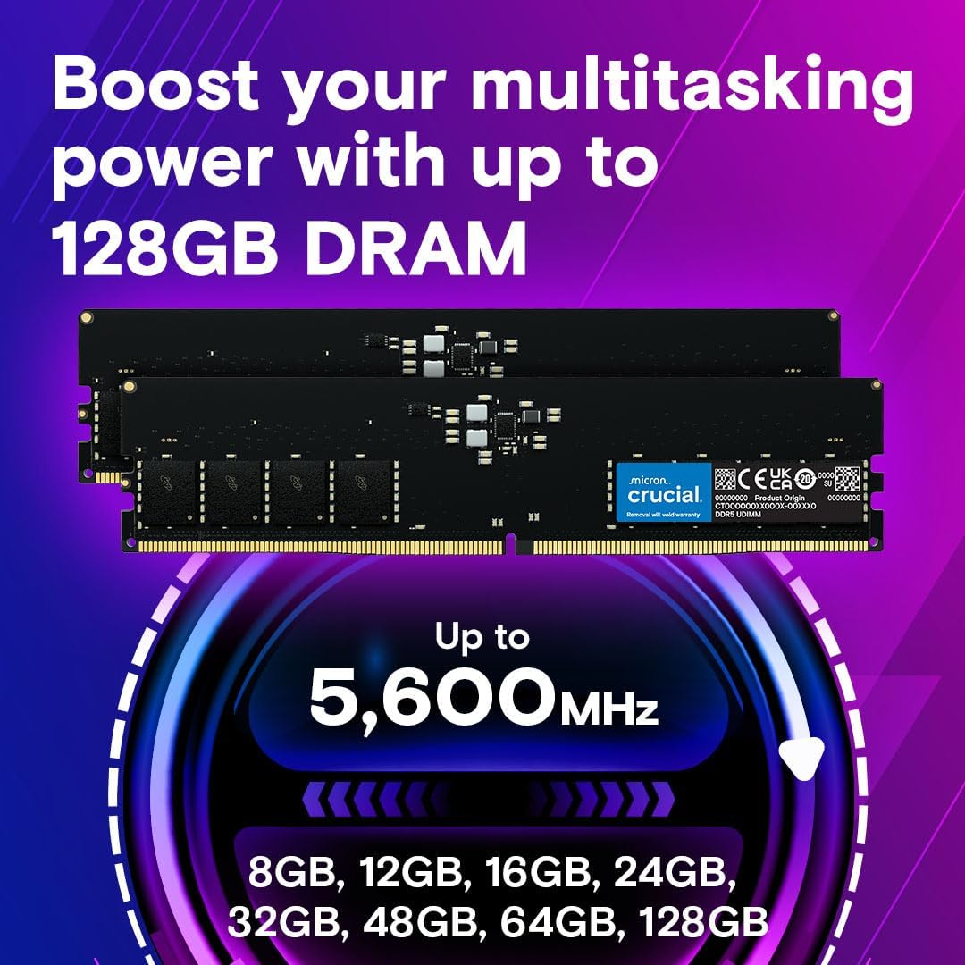 Crucial 16 GB 4800 MHz CL40 CT16G48C40U5 DDR5 Ram