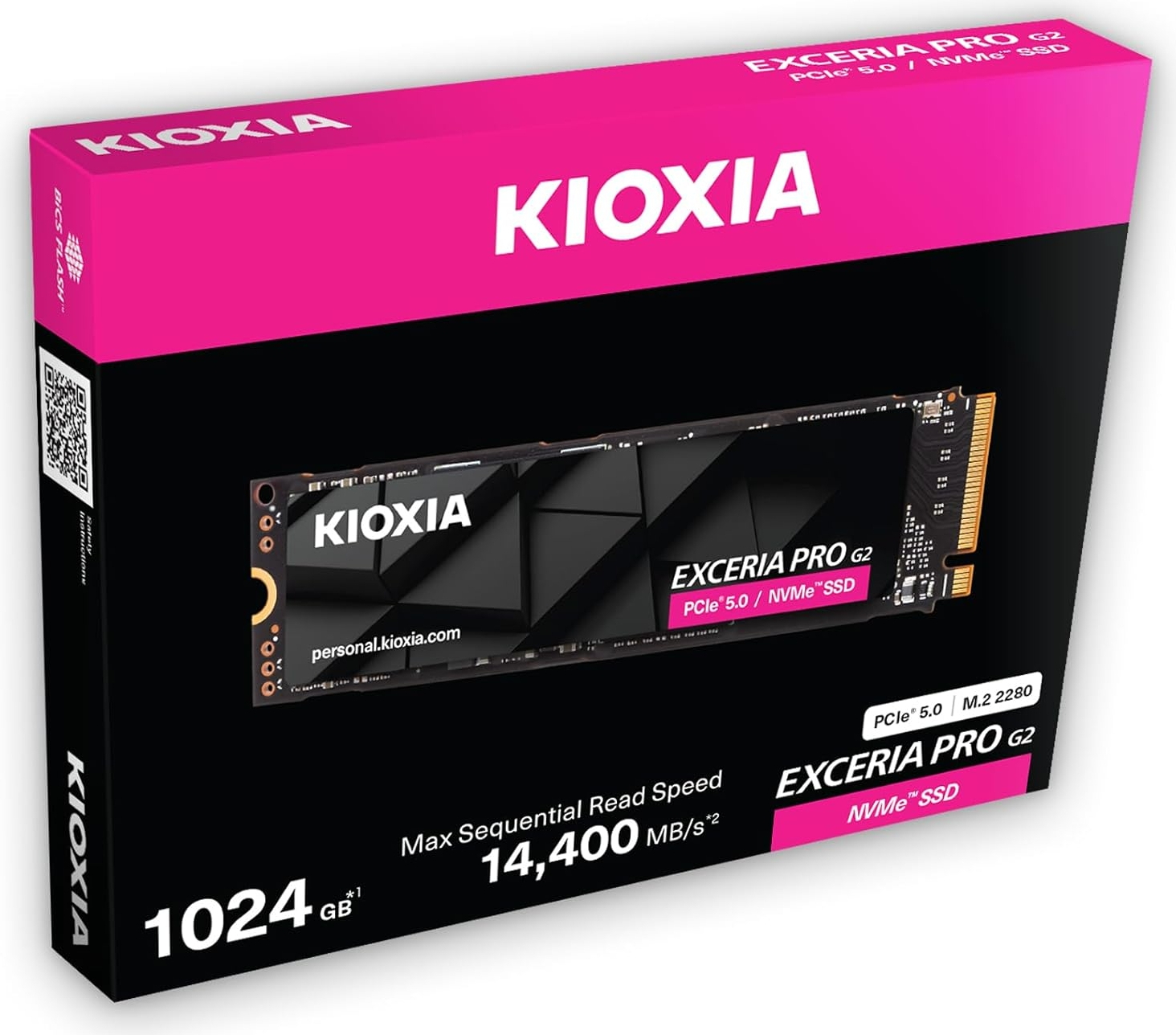 Kioxia Exceria Pro G2 LVE10Z1T02G8 1TB Gen5 14400/12700MB/sn NVMe PCIe M.2 SSD