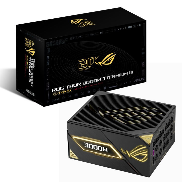 ASUS ROG-THOR-3000T3-GAMING-20TH 3000W 80+ Titanium Full Modüler Power Supply