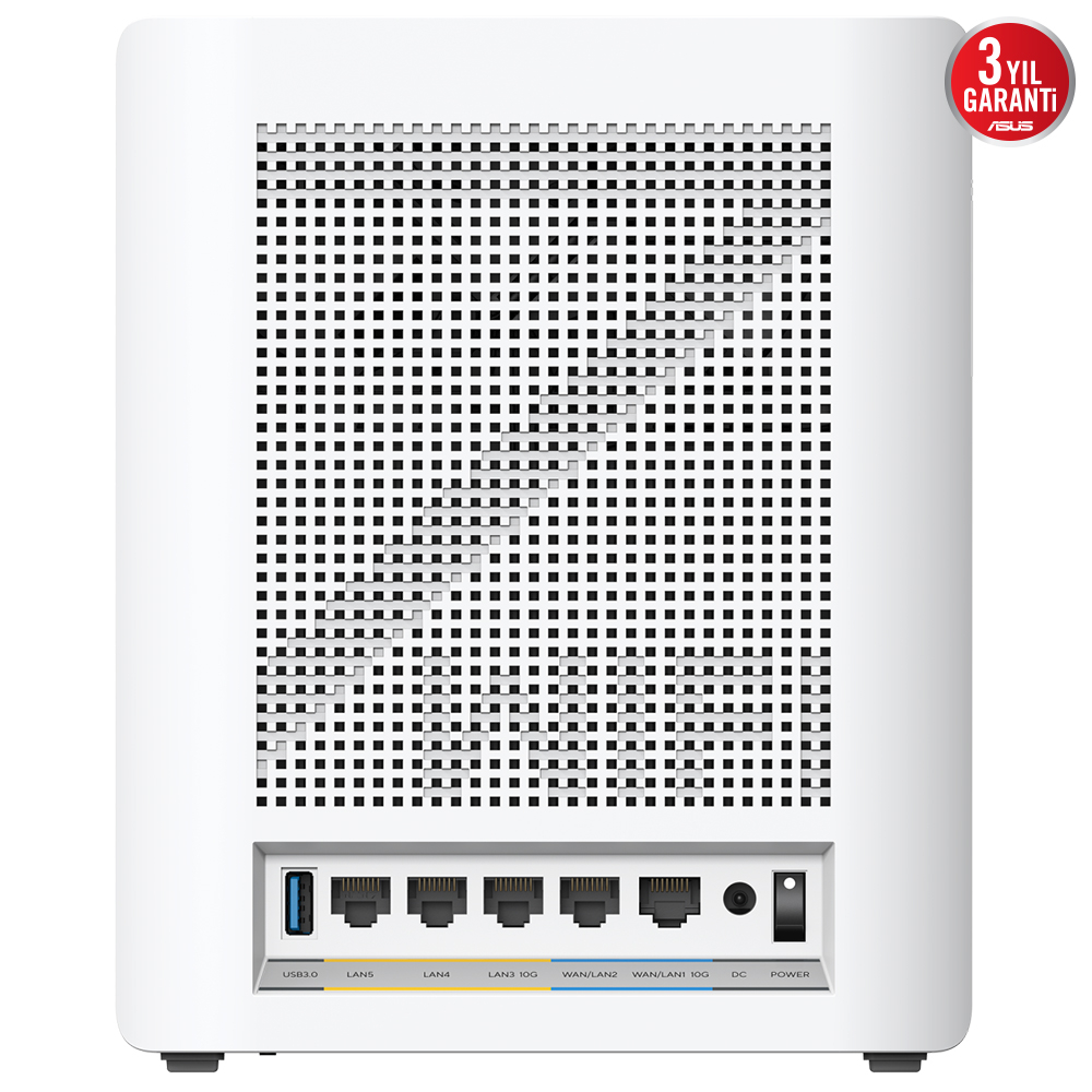 ASUS ZenWiFi BQ16 BE25000 Dört Bantlı Wi-Fi 7 Mesh Sistemi (Beyaz, Üçlü Paket)
