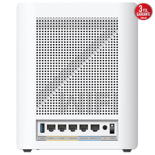 ASUS ZenWiFi BQ16 BE25000 Dört Bantlı Wi-Fi 7 Mesh Sistemi (Beyaz, Üçlü Paket)