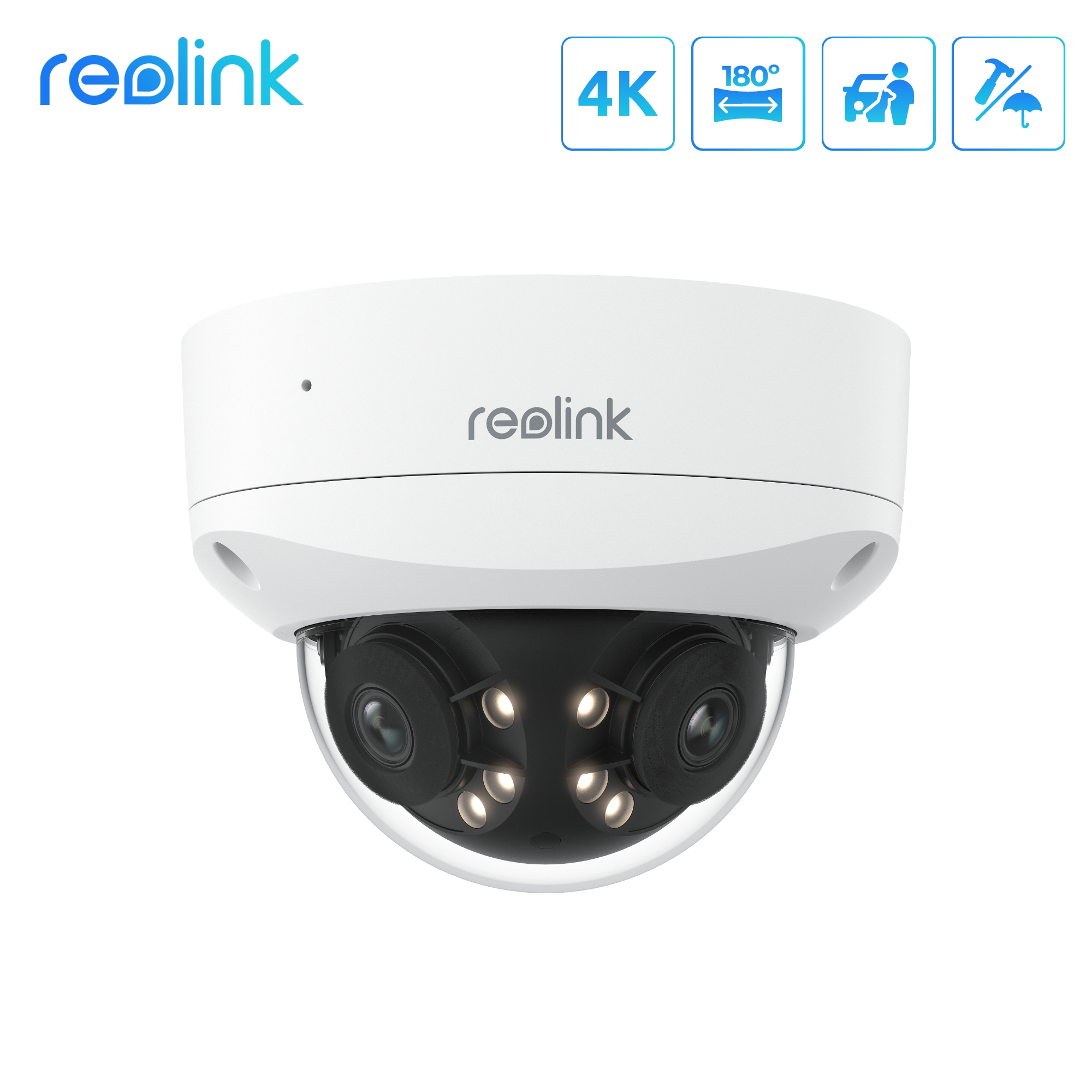 REOLINK DUO 2V POE 8MP 2.8MM DUAL LENS 180°(PANORAMİK) RENKLİ POE IP DOME KAMERA