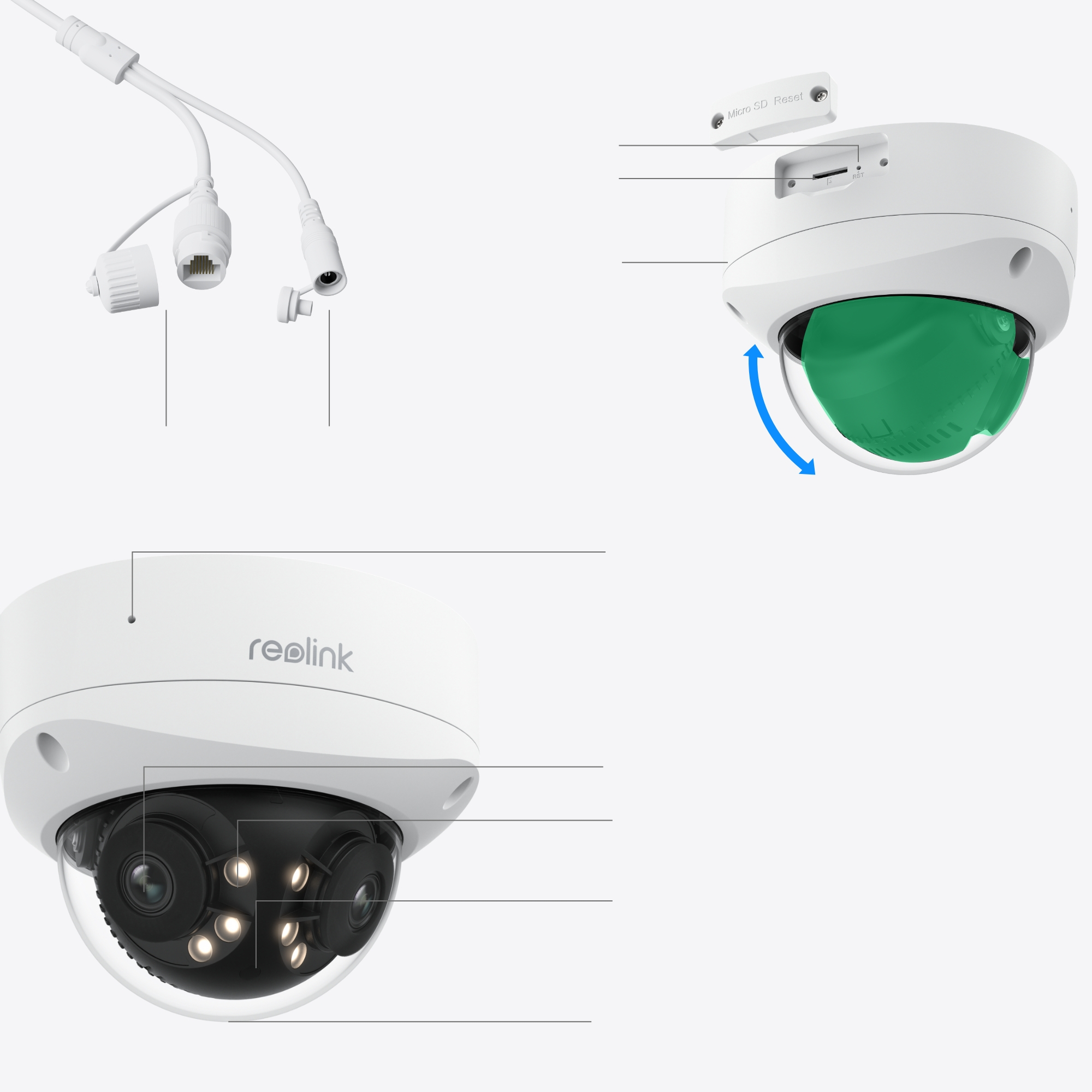 REOLINK DUO 2V POE 8MP 2.8MM DUAL LENS 180°(PANORAMİK) RENKLİ POE IP DOME KAMERA