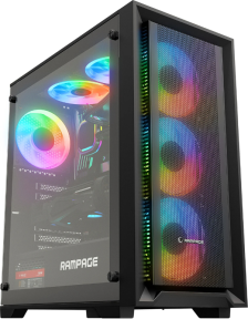Rampage VOYAGER 750W 80+ BRONZE Siyah 4*RGB Auto Fan ATX Mid-T Gaming Oyuncu Kasası