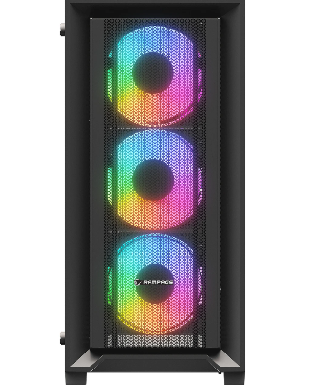 Rampage VOYAGER 750W 80+ BRONZE Siyah 4*RGB Auto Fan ATX Mid-T Gaming Oyuncu Kasası
