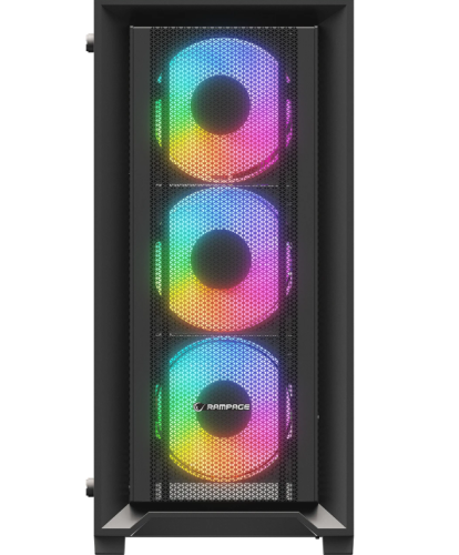 Rampage VOYAGER 750W 80+ BRONZE Siyah 4*RGB Auto Fan ATX Mid-T Gaming Oyuncu Kasası