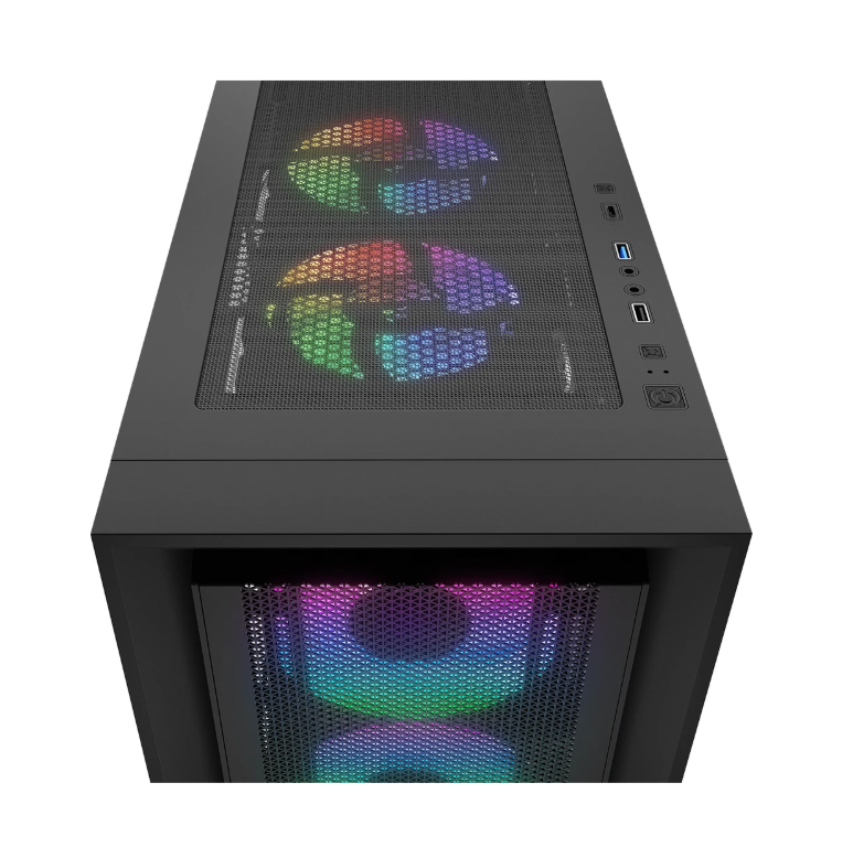 Rampage VOYAGER 750W 80+ BRONZE Siyah 4*RGB Auto Fan ATX Mid-T Gaming Oyuncu Kasası