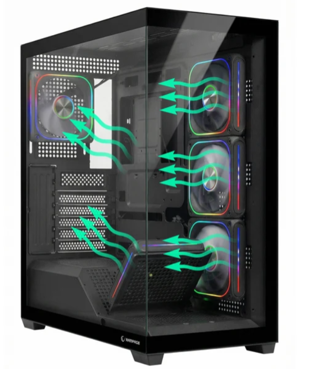 Rampage SYLON 850W 80 Plus Bronze Siyah 5*12cm ARGB Fan ATX MID-T Gaming Oyuncu Kasası