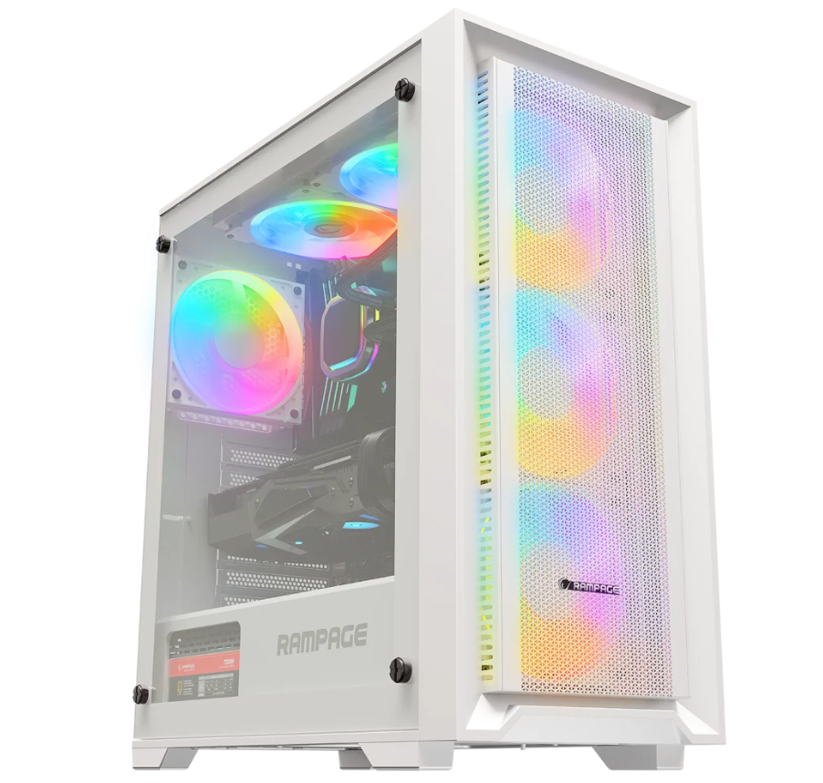 Rampage VOYAGER 750W 80+ BRONZE Beyaz 4*RGB Auto Fan ATX Mid-T Gaming Oyuncu Kasası