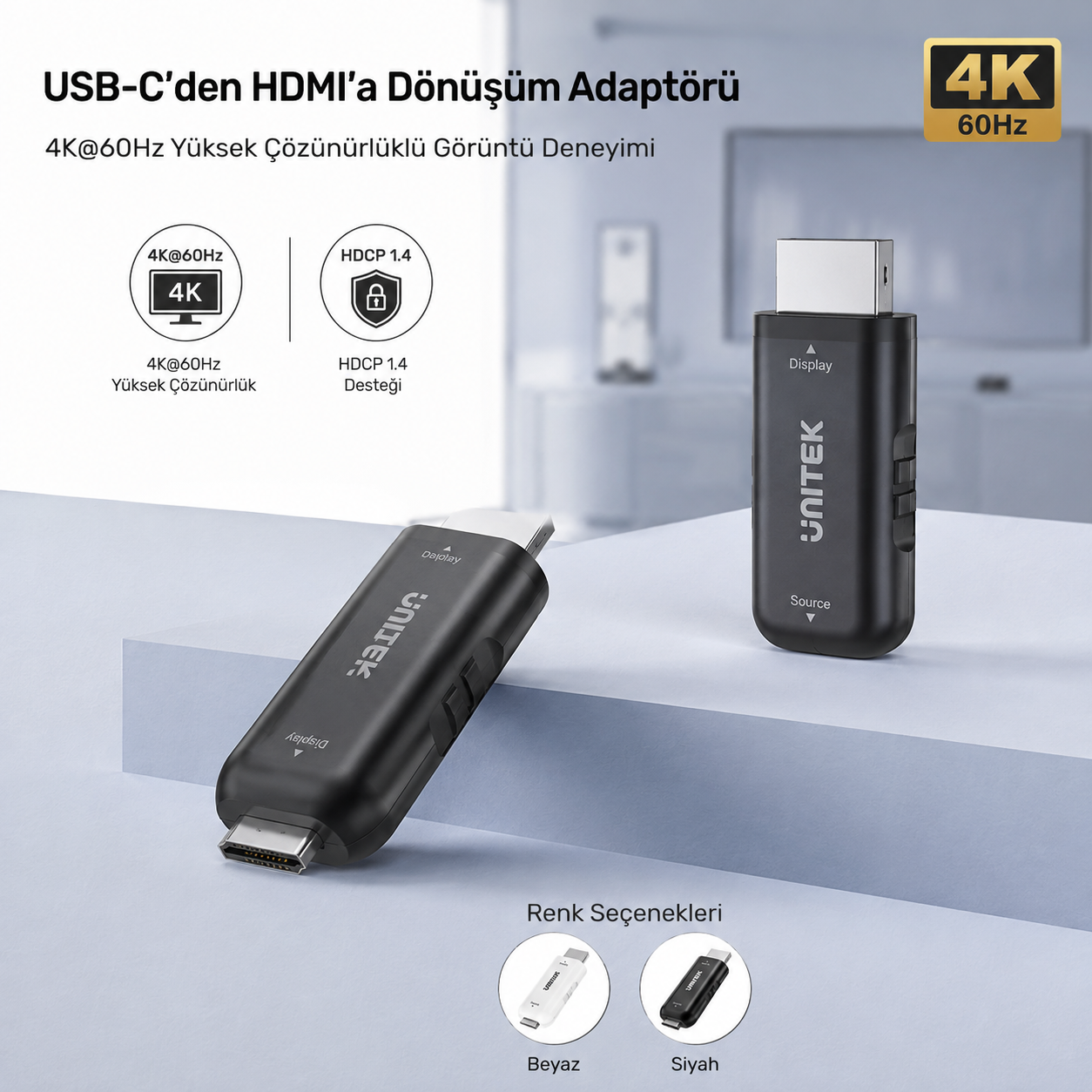 Unitek USB-C F to HDMI M Adaptör (V1187ABK01)