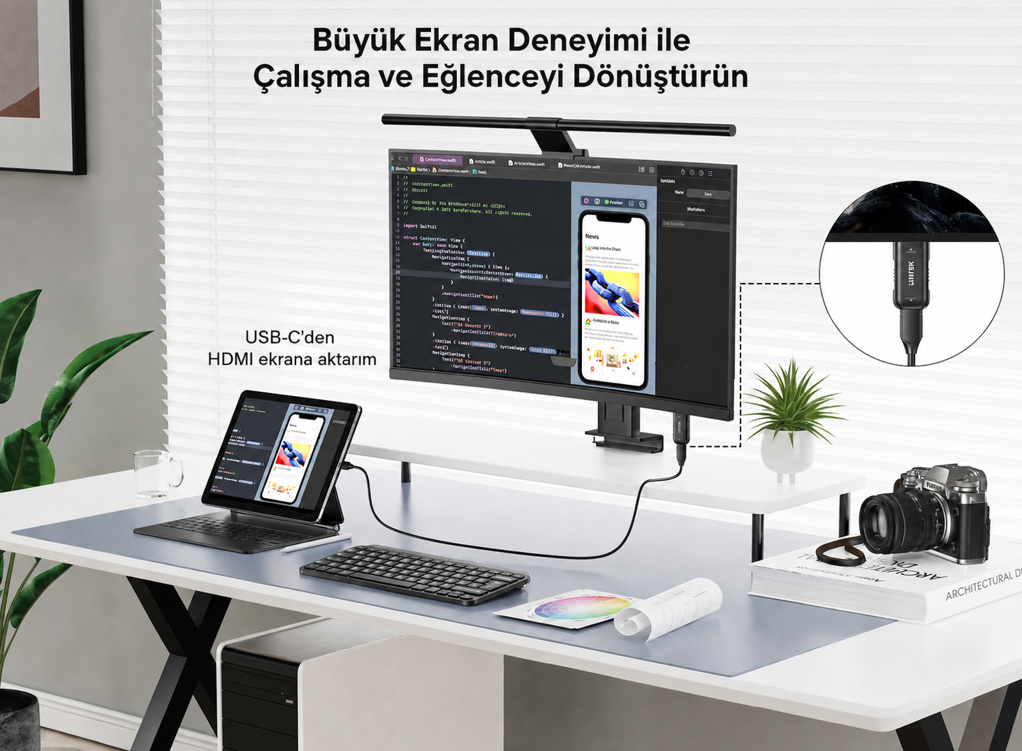 Unitek USB-C F to HDMI M Adaptör (V1187ABK01)