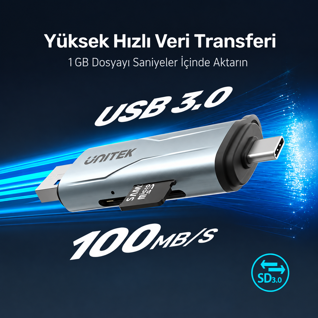 Unitek 2`si 1 Arada SD/MicroSD Kart Okuyucu (R1010A)
