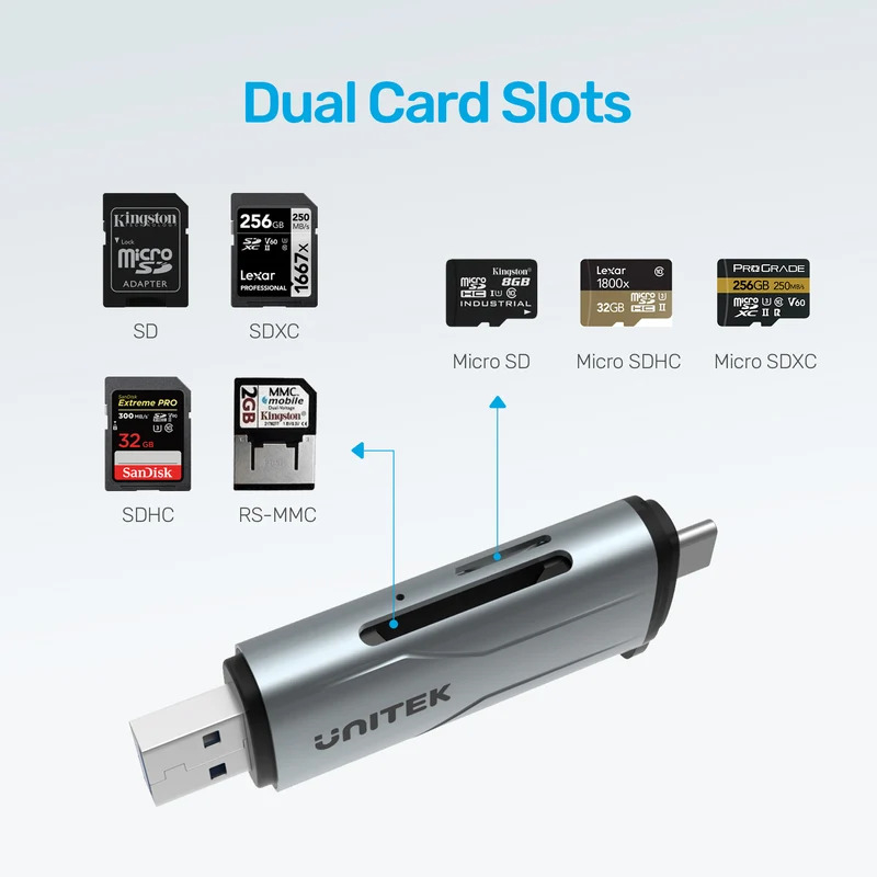 Unitek 2`si 1 Arada SD/MicroSD Kart Okuyucu (R1010A)