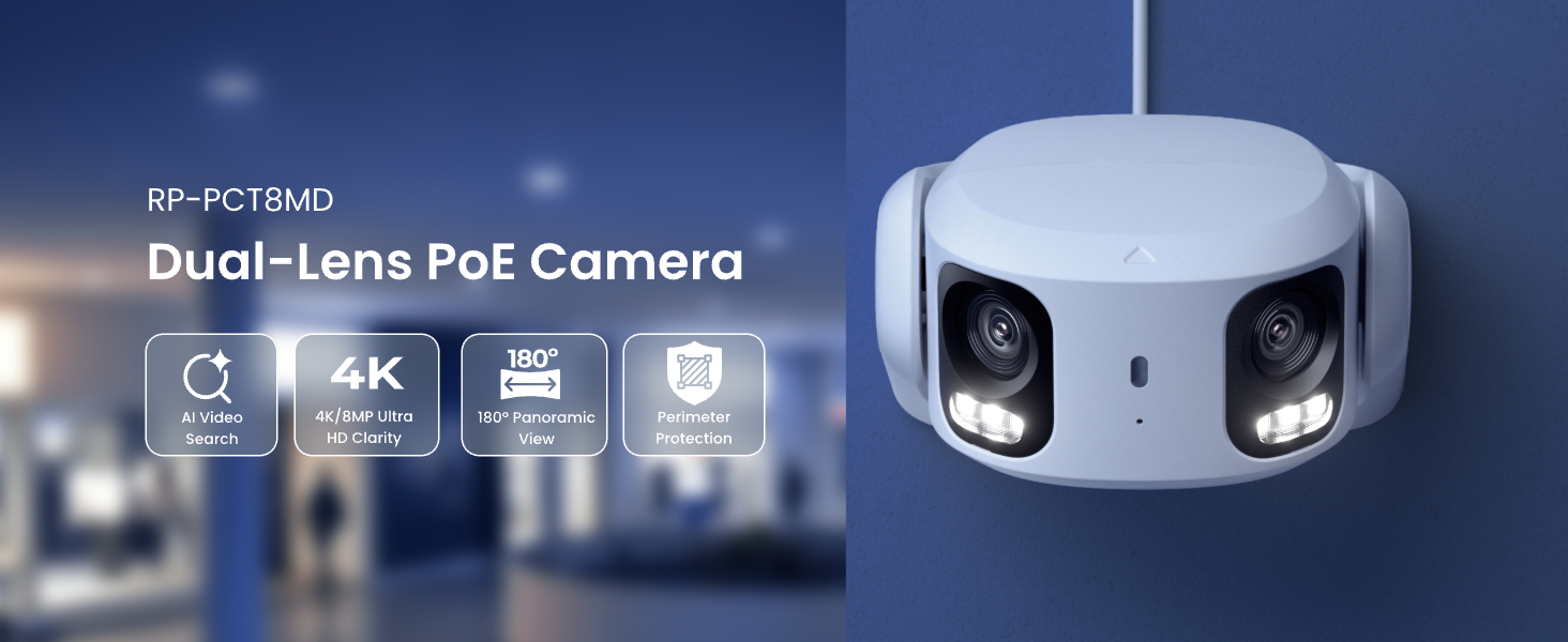 REOLINK RP-PCT8MD POE 8MP 180° 2.8MM DUAL LENS IP PANORAMİK KAMERA