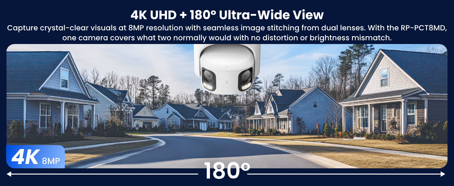 REOLINK RP-PCT8MD POE 8MP 180° 2.8MM DUAL LENS IP PANORAMİK KAMERA