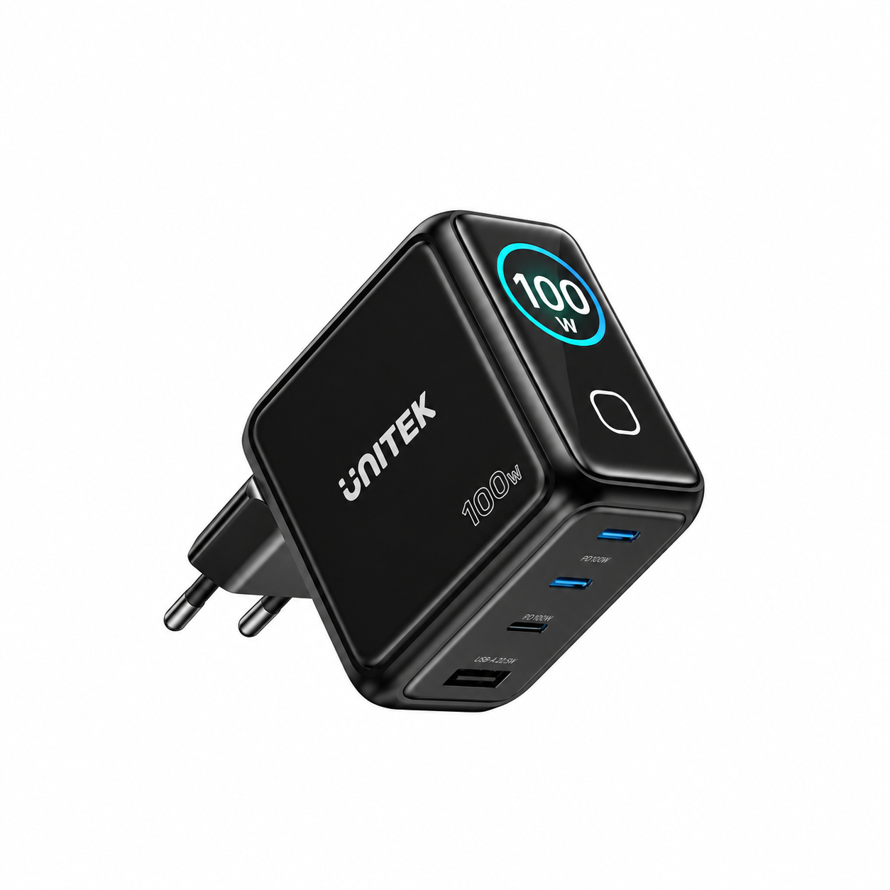 Unitek Rexo 100W 4 Portlu Akıllı Ekranlı GaN Şarj Cihazı (P1132ABK01-EU)