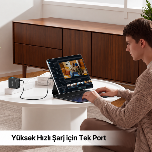 Unitek Rexo 100W 4 Portlu Akıllı Ekranlı GaN Şarj Cihazı (P1132ABK01-EU)