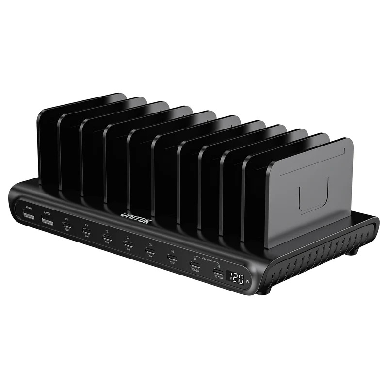 Unitek uCharge 120W 10 Bağlantı Noktalı Akıllı Şarj İstasyonu (P1230EBK01-EU)