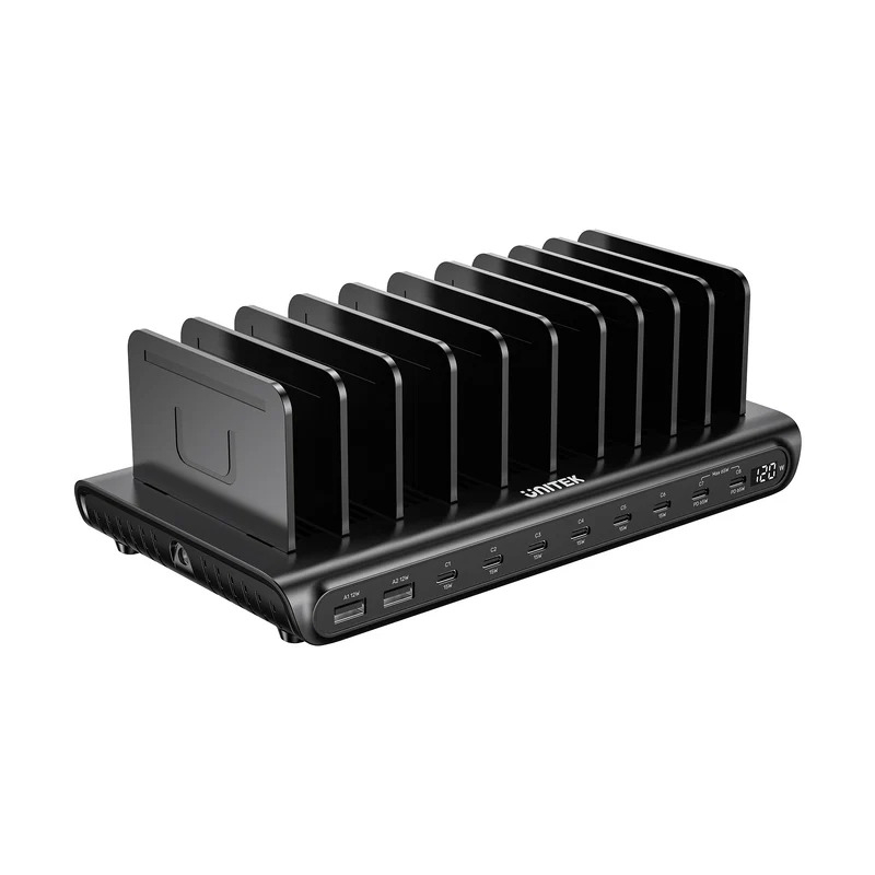 Unitek uCharge 120W 10 Bağlantı Noktalı Akıllı Şarj İstasyonu (P1230EBK01-EU)