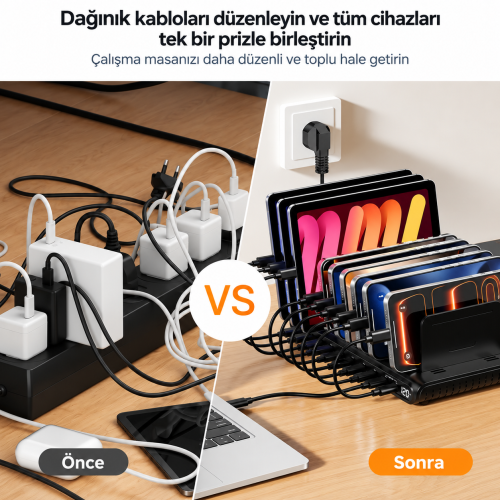 Unitek uCharge 120W 10 Bağlantı Noktalı Akıllı Şarj İstasyonu (P1230EBK01-EU)