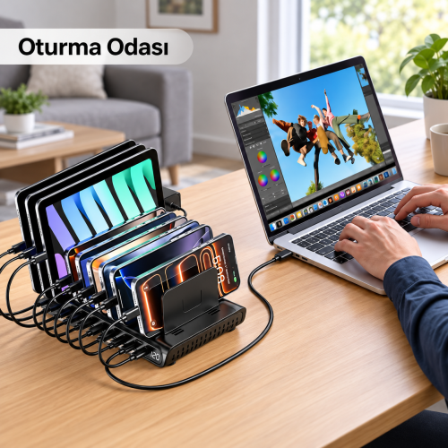 Unitek uCharge 120W 10 Bağlantı Noktalı Akıllı Şarj İstasyonu (P1230EBK01-EU)