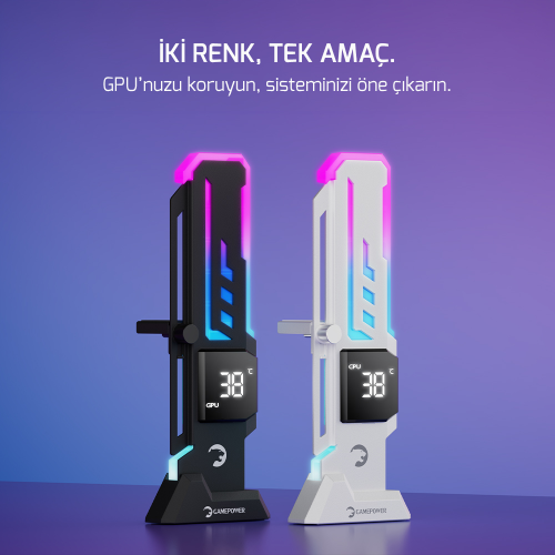 Gamepower Heatsync V2 ARGB Dikey Ekran Kartı Tutucu Siyah