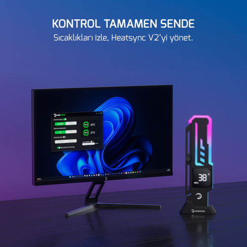 Gamepower Heatsync V2 ARGB Dikey Ekran Kartı Tutucu Siyah