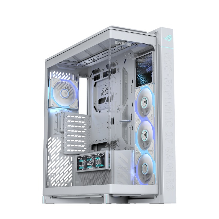 ASUS ROG Cronox GR801 ARGB USB 3.2 Temperli Cam Full Tower Beyaz Gaming (Oyuncu) Kasa