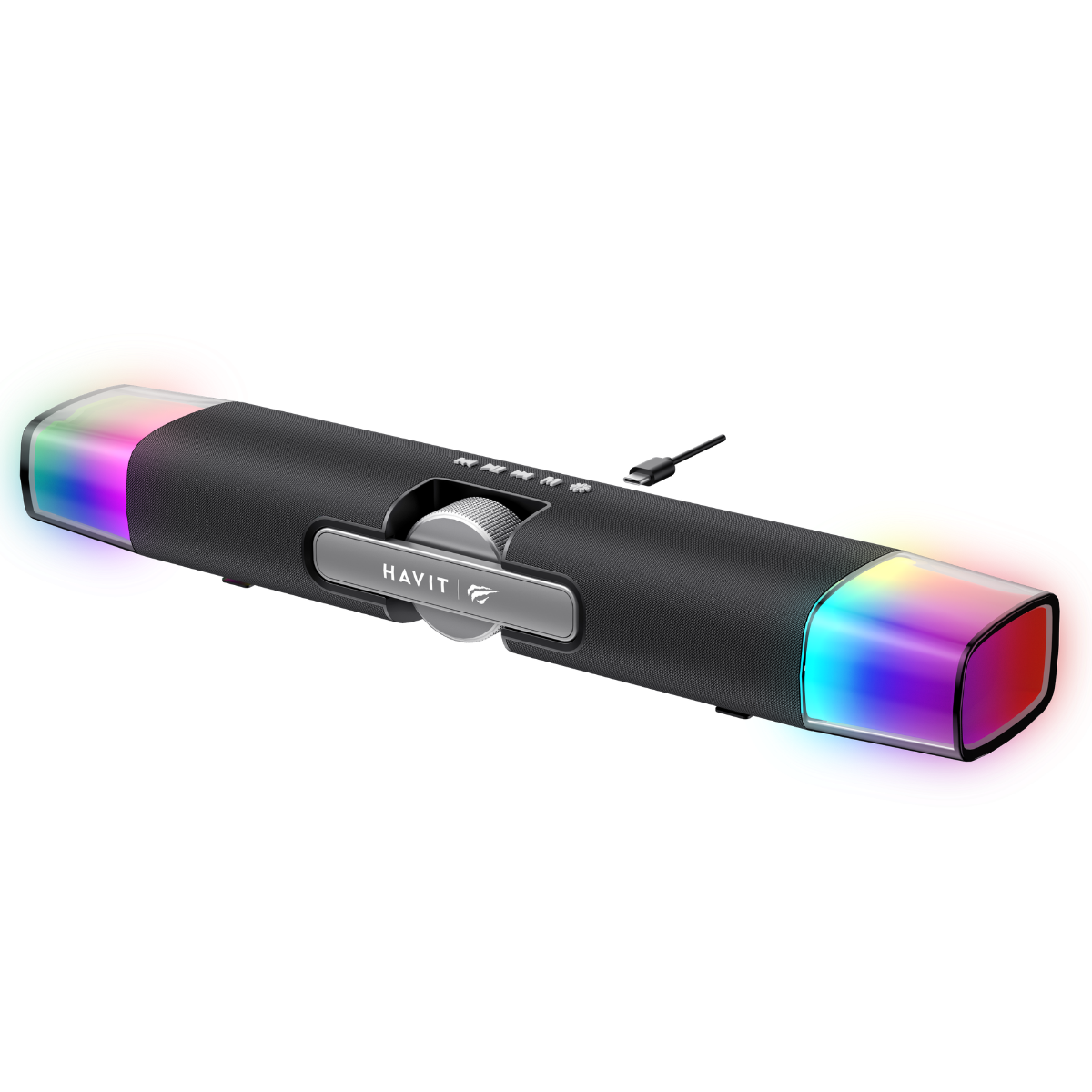 Havit Gamenote SK222 RGB Oyuncu Kablolu Bluetooth Soundbar Hoparlör - Çift Modlu Bilgisayar Hoparlörü - Siyah