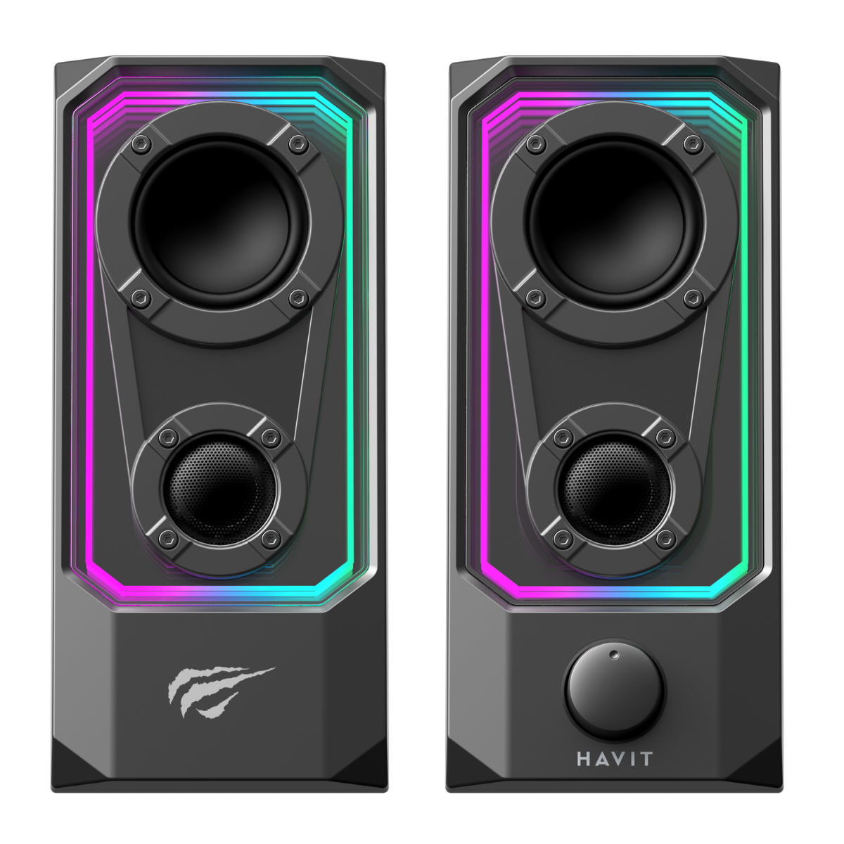 Havit Gamenote SK219 RGB Oyuncu Kablolu Bluetooth Hoparlör - Çift Modlu Bilgisayar Hoparlörü - Siyah